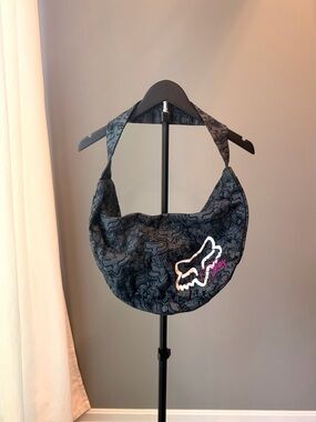 Vintage Y2K Fox Racing Hobo Cotton Purse Bag Moto Grunge Bikercore Streetwear